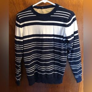 Blue and white sweater
